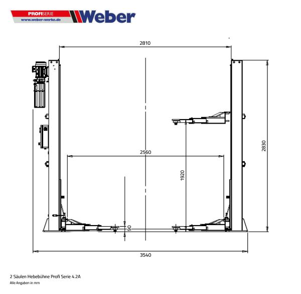 2 Säulen Hebebühne Weber Profi Serie 4.2A